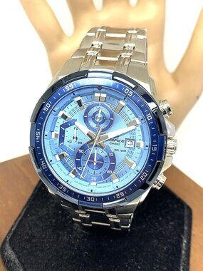 Casio Men's Watch EFR539DE-2AV Edifice Quartz Blue Silver Steel 5345 48mm